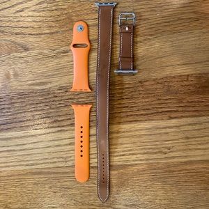 Two Hermès 40mm Apple Watch straps